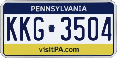 PA license plate KKG3504