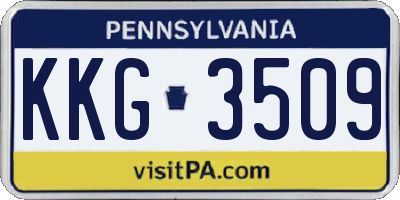 PA license plate KKG3509