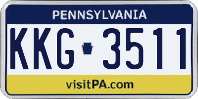 PA license plate KKG3511