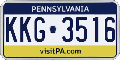 PA license plate KKG3516