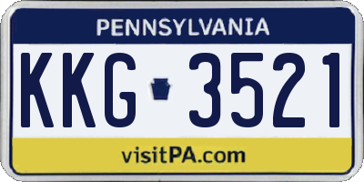 PA license plate KKG3521