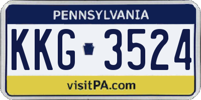 PA license plate KKG3524