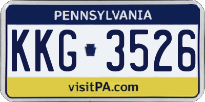 PA license plate KKG3526