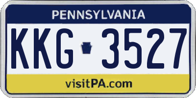 PA license plate KKG3527