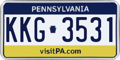 PA license plate KKG3531