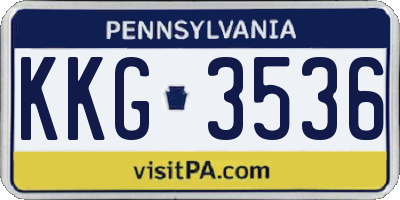 PA license plate KKG3536