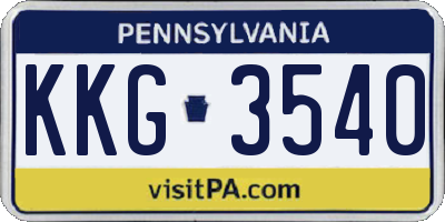 PA license plate KKG3540