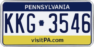PA license plate KKG3546