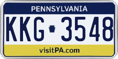 PA license plate KKG3548