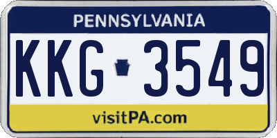 PA license plate KKG3549