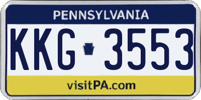PA license plate KKG3553
