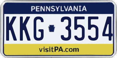 PA license plate KKG3554
