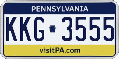 PA license plate KKG3555