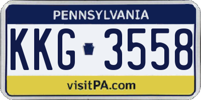 PA license plate KKG3558