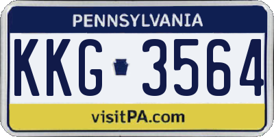 PA license plate KKG3564