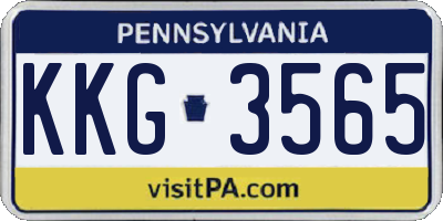 PA license plate KKG3565