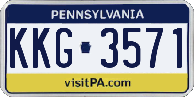 PA license plate KKG3571