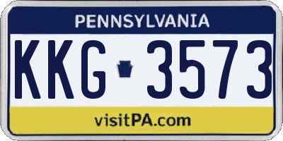 PA license plate KKG3573