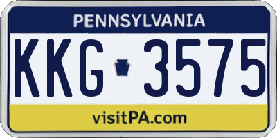 PA license plate KKG3575