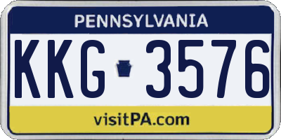PA license plate KKG3576