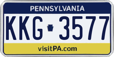 PA license plate KKG3577