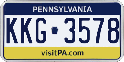PA license plate KKG3578