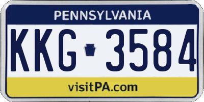 PA license plate KKG3584
