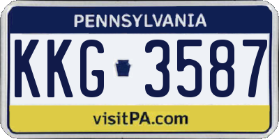 PA license plate KKG3587