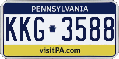 PA license plate KKG3588