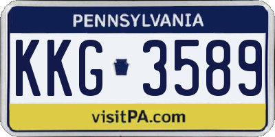 PA license plate KKG3589