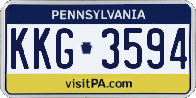 PA license plate KKG3594