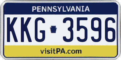 PA license plate KKG3596