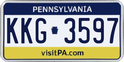 PA license plate KKG3597