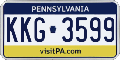 PA license plate KKG3599