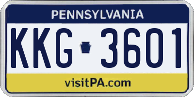 PA license plate KKG3601