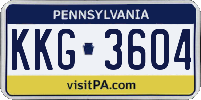 PA license plate KKG3604
