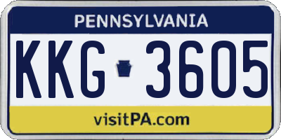 PA license plate KKG3605