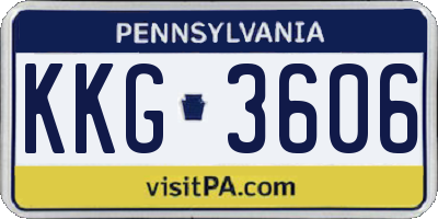 PA license plate KKG3606