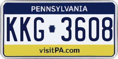 PA license plate KKG3608