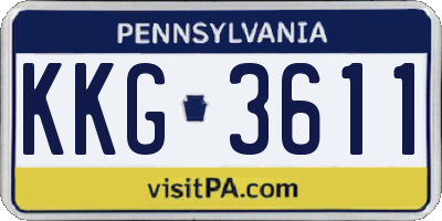 PA license plate KKG3611