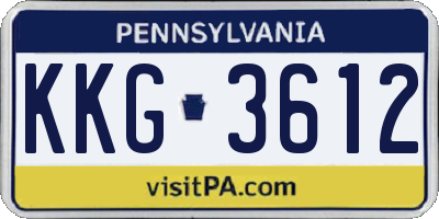 PA license plate KKG3612