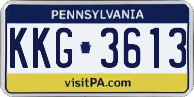 PA license plate KKG3613
