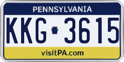 PA license plate KKG3615