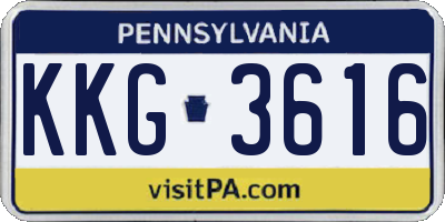 PA license plate KKG3616