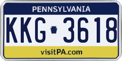 PA license plate KKG3618