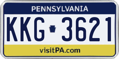 PA license plate KKG3621