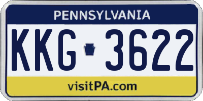 PA license plate KKG3622