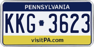 PA license plate KKG3623