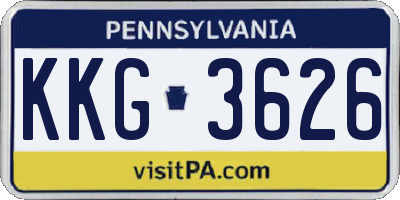 PA license plate KKG3626