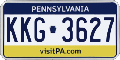 PA license plate KKG3627